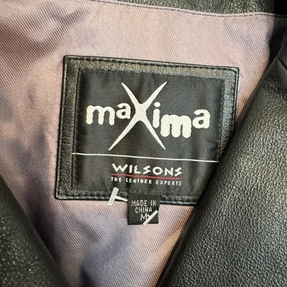 Maxima Black Leather Button-Front Jacket - Picture 6 of 12